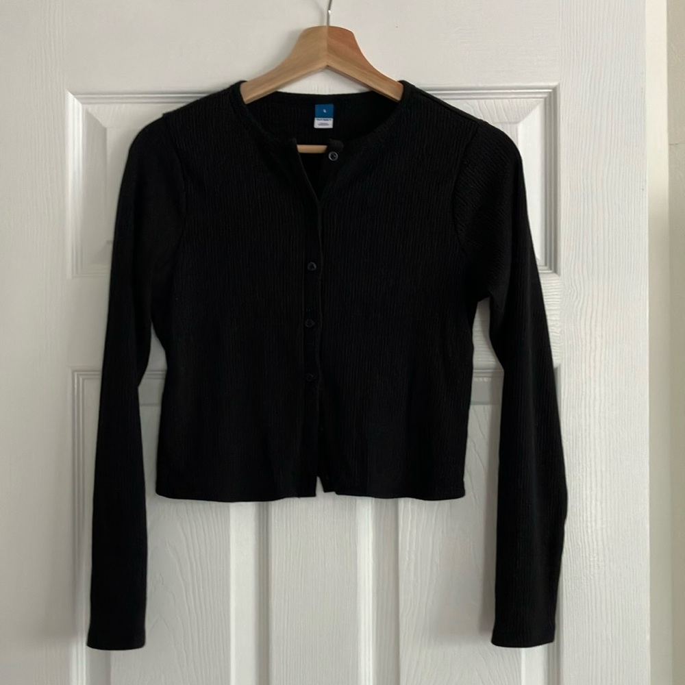 Old Navy | Black Ribbed Cardigan | Small